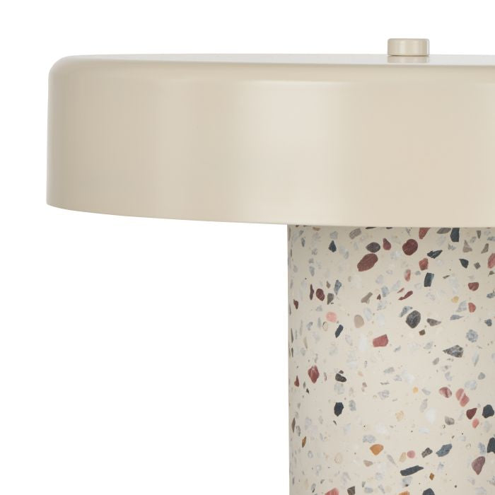 AMALFI DARIO TERRAZZO TABLE LAMP MULTI-COLOURED & WHITE 30X30X33CM