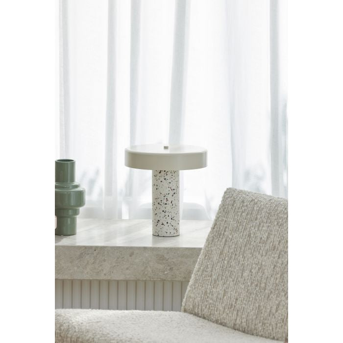 AMALFI DARIO TERRAZZO TABLE LAMP MULTI-COLOURED & WHITE 30X30X33CM