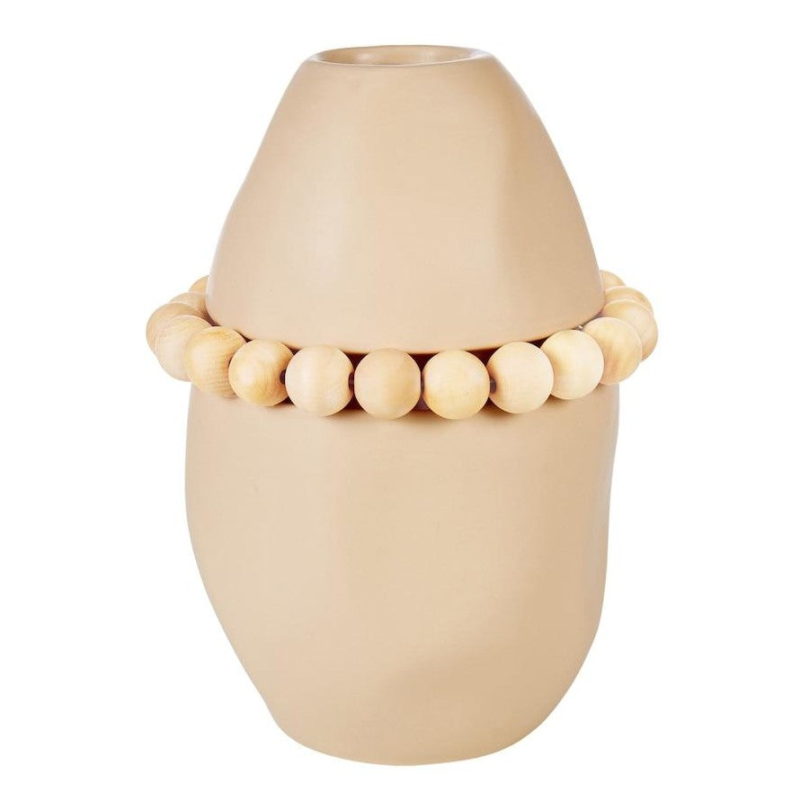 Amalfi Lea Ceramic Vase with Wood Cream