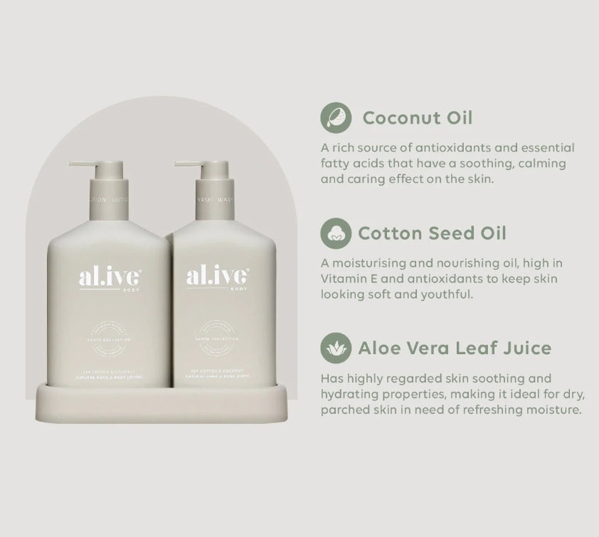 Alive Body Wash & Lotion Duo - Sea Cotton & Coconut