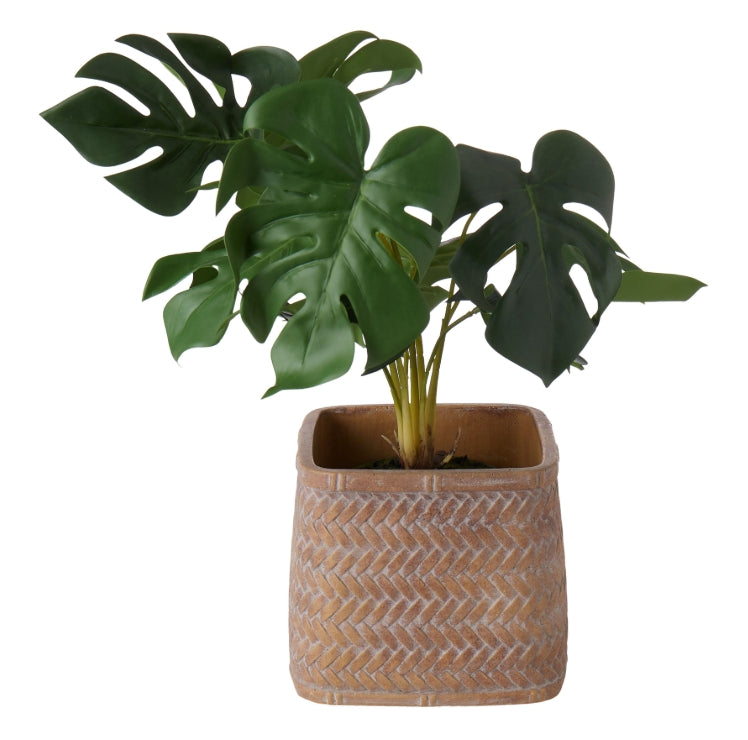 Rogue Cement Weave Square Vessel Brown/Grey 17x17x15cm