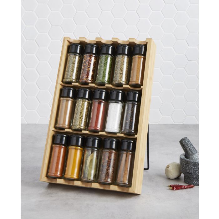 DAVIS & WADDELL 15 CANISTER SPICE HOLDER NATURAL