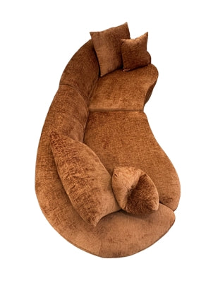 Charlee Rust Curved Sofa Pair