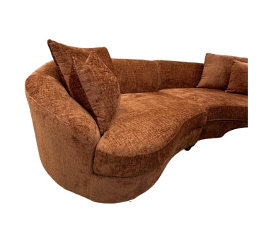 Charlee Rust Curved Sofa Pair