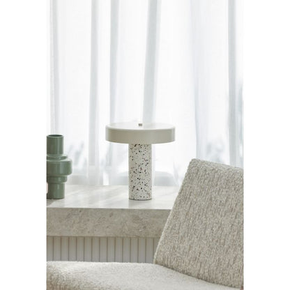 AMALFI DARIO TERRAZZO TABLE LAMP MULTI-COLOURED & WHITE 30X30X33CM