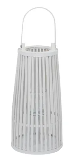 Milos Bamboo Lantern 24x46cm White