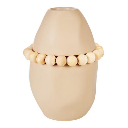 Amalfi Lea Ceramic Vase with Wood Cream