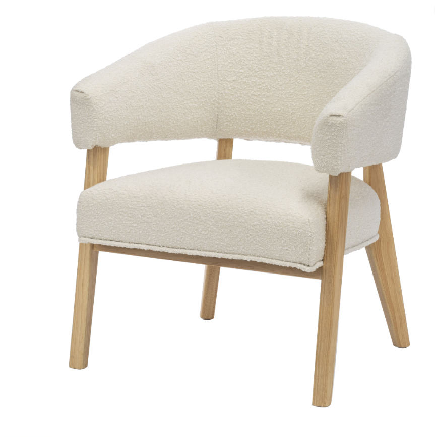 AMALFI OLSEN ARM CHAIR WHITE/NATURAL