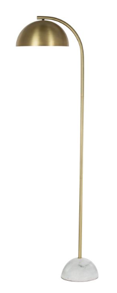 Atticus Floor Lamp - Brass & White
