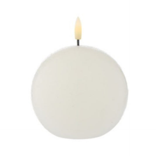 AMALFI HUGHE LED FLICKERING SPHERICAL CANDLE RUSTIC WHITE