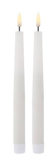 Amalfi Hughe LED Flickering Taper Candle 2pcs Set Rustic White