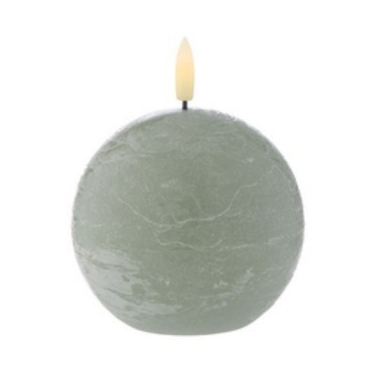 AMALFI HUGHE LED FLICKERING SPHERICAL CANDLE RUSTIC GREEN