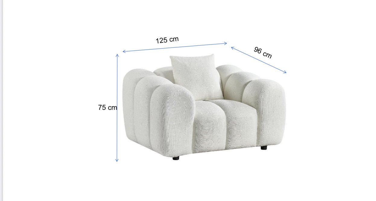 Annabelle Single Arm Chair - White