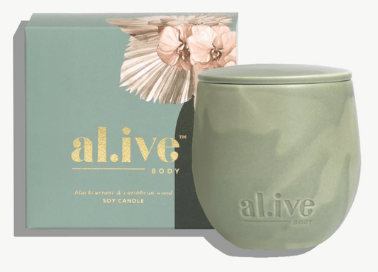 Al.ive Blackcurrant & Caribbean Wood Soy Candle