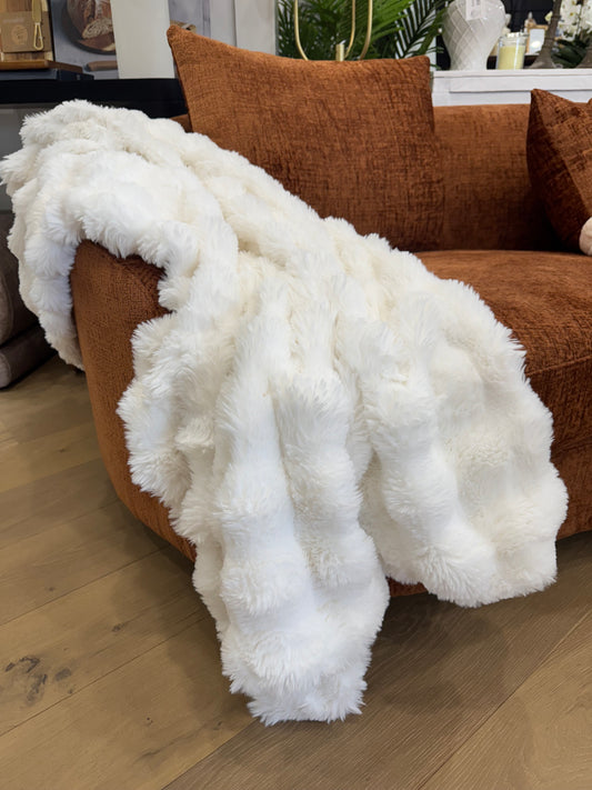 Luxury Faux Fur Throw - Snow