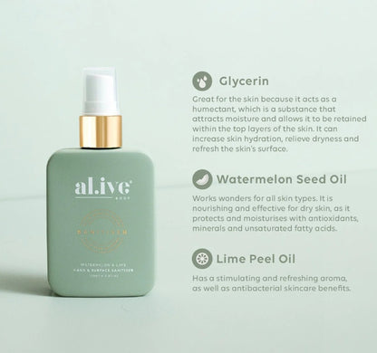 Al.ive Hand & Surface Sanitiser Spray - Watermelon & Lime