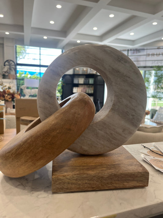 Lupe Marble/Wood Sculpture