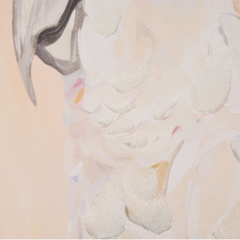 Amalfi Bonnie Cockatoo Hand Painted Wall Art Pink & Natural