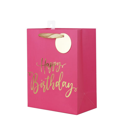 FUCSIA HAPPY BIRTHDAY GIFT BAG XL