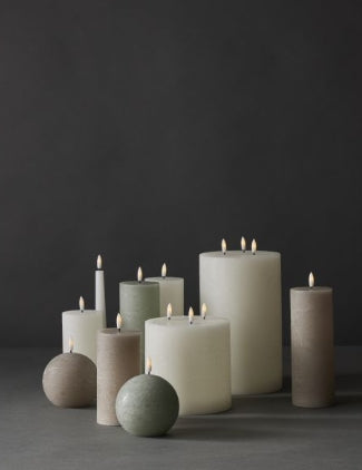 Amalfi Hughe LED Flickering Spherical Candle Rustic Taupe