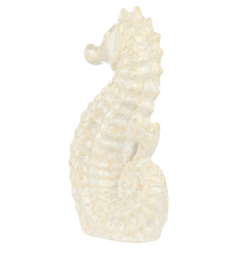 Amalfi Ceramic Seahorse Sculpture Small White