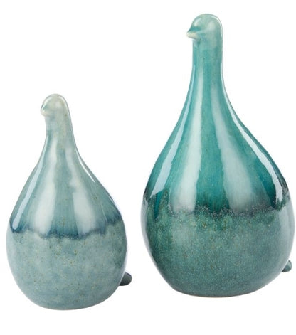 Amalfi Quinn Ceramic Bird Sculpture Small Blue