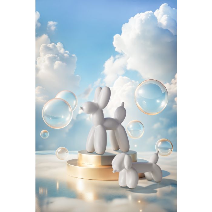 Bubbles Balloon Dog Sculpture White