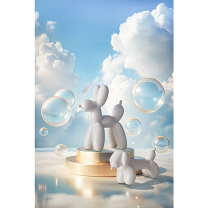 Bubbles Balloon Dog Sculpture White