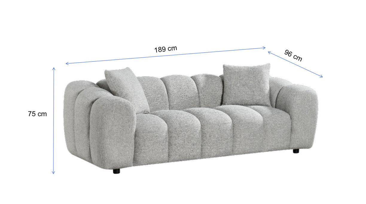 Annabelle 3 Seater Sofa-Storm