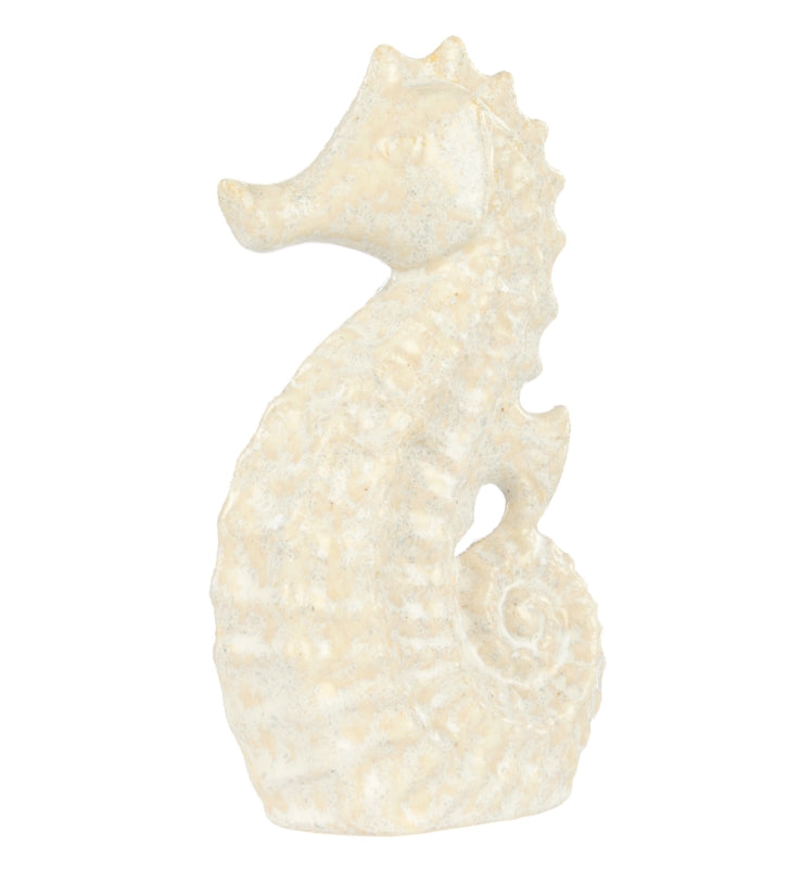Amalfi Ceramic Seahorse Sculpture Small White