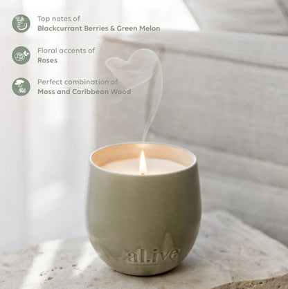 Al.ive Blackcurrant & Caribbean Wood Soy Candle