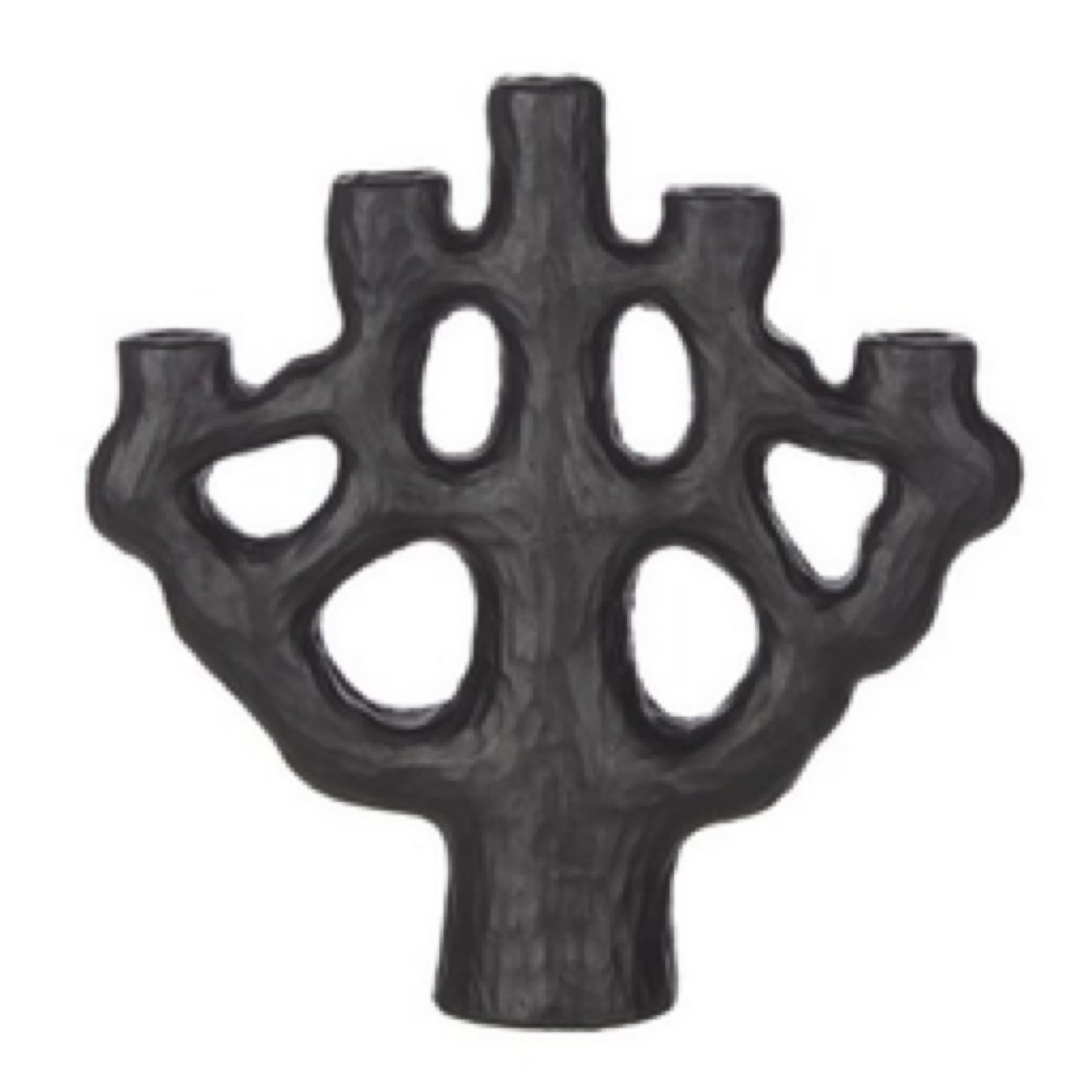 AMALFI ARGO CERAMIC CANDLEHOLDER BLACK 8X31X31CM