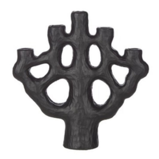 AMALFI ARGO CERAMIC CANDLEHOLDER BLACK 8X31X31CM