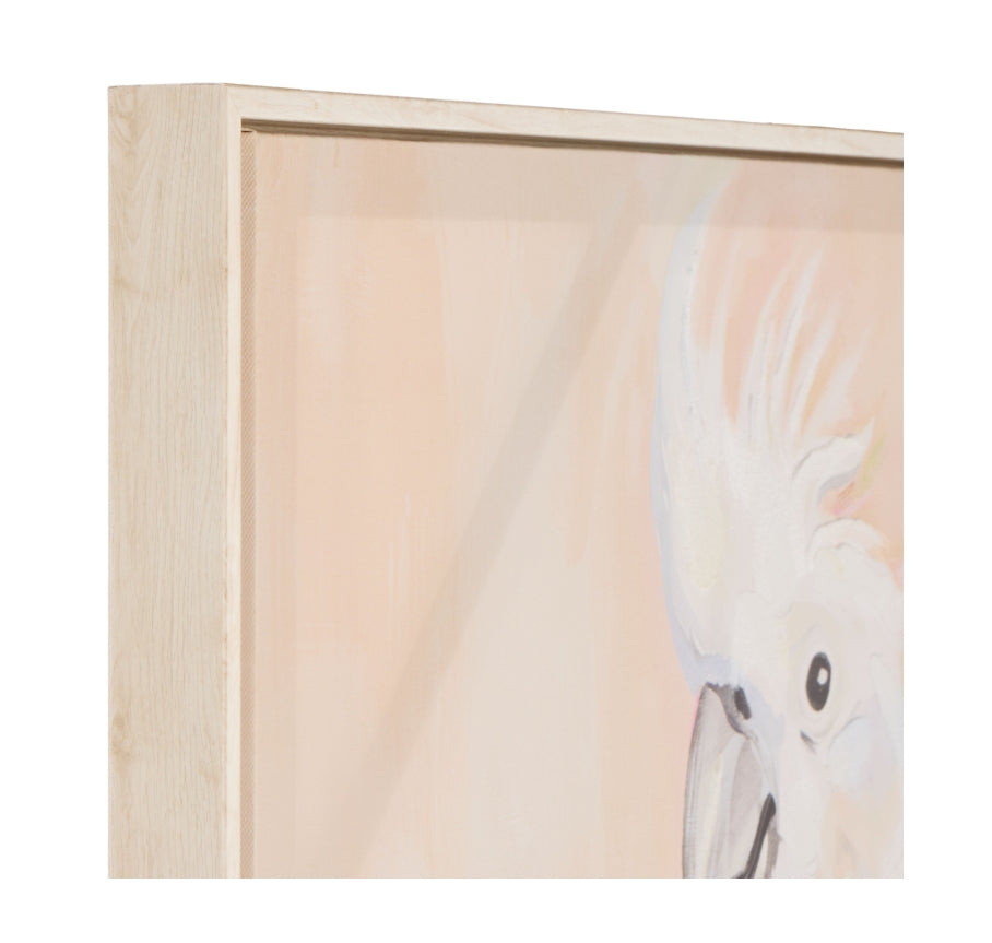 Amalfi Bonnie Cockatoo Hand Painted Wall Art Pink & Natural