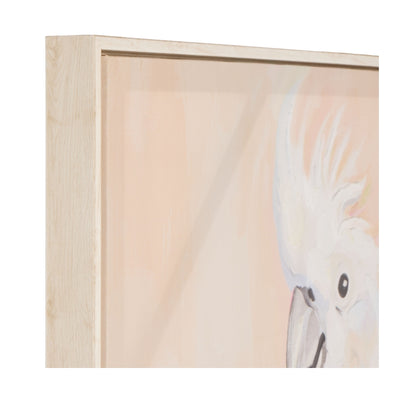 Amalfi Bonnie Cockatoo Hand Painted Wall Art Pink & Natural