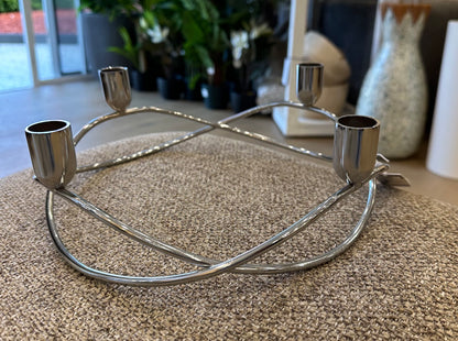 Adley Taper Candleholder - Silver