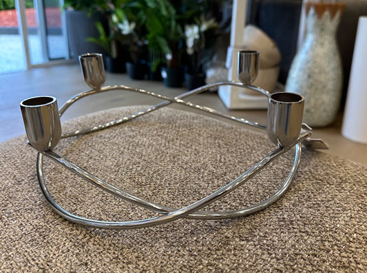 Adley Taper Candleholder - Silver